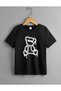 Children's Unisex Printed T-Shirt - Black - 3