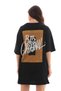 Marchè Bien Women's Printed T-Shirt Short Sleeve Crew Neck Oversize Comfortable Fit T-Shirt - Black - 6