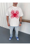 Marchè Bien Men's Spider Print T-Shirt Short Sleeve Crew Neck T-Shirt - White - 2
