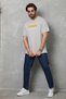 Marchè Bien Men's Short Sleeve Summer T-Shirt Crew Neck Printed Oversize T-Shirt - Gray - 6
