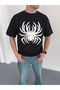 Men's Spider Print T-Shirt Short Sleeve Crew Neck T-Shirt - Black - 3