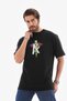 Men's Printed T-Shirt Short Sleeve Crew Neck Regular Fit Comfortable Fit T-Shirt - Black - 7