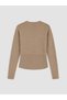 Lcw Vision Beige Combed Cotton Plain Women's Cardigan with Nevavm Difference - 6