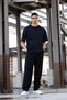 Marchè Bien Men's Plain T-Shirt Short Sleeve Crew Neck Regular Fit Comfortable Fit Casual T-Shirt - Black - 3