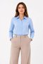 Marchè Bien Women's Long Sleeve Shirt with Buttons, Classic Collar, Suitable for Casual and Office Wear - Light Blue - 2