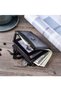 Zippered Leather Mens Wallet Black - 3
