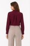 Marchè Bien Women's Long Sleeve Shirt with Buttons, Classic Collar, Suitable for Casual and Office Wear - Burgundy - 2