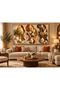 Luxurious Gold Marble Patterned 3D Floral Vase Decorative Wall Painting – Modern Living Room and Office Decoration - 4