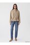 Nevavm Lcw Modest Beige Gathered Suede Look Women's Jacket with a Difference - 2