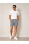 Marchè Bien Erkek Su Yolu Striped Shorts with Front and Back Pockets Elastic Waist Regular Fit Summer Shorts - Black - 2