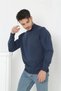 Marchè Bien Men's Half Turtleneck Knitwear Sweater - Indigo - 2