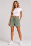 Marchè Bien Women's 3 Thread Non-Threaded Summer Pocketed Elastic Lace-Up Regular Fit Shorts - Green - 2