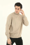 Marchè Bien Men's Half-Throat Knitwear Soft Fine Textured Cotton Long Sleeve Sweater - Beige - 2