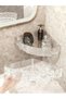 2 PCS Shower Caddy Shelf, Corner Bathroom Shelf For Bathroom Organizer And Storage, No-Drilling Shower Organizer, Transparent ABS+PET Bathroom Accessories (Transparent White) - 2