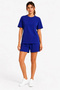 Marchè Bien Women's Premium Osy Modal Soft Textured T-Shirt with Pocket Shorts Top and Bottom Set - Navy Blue - 4