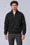Marchè Bien Men's Three-Thread Ribbed High Collar Half-Zip Winter Sweatshirt - Black - 3
