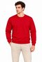 Marchè Bien Men's Crew Neck Inside Ribbed 2 Thread Plain Long Sleeve Regular Fit Sweatshirt - Red