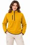 Women's Fleece Stand Collar Half Zipper Regular Fit Winter Sweatshirt with Zippered Chest Pocket - Mustard Sa - 2