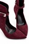 Caren Women's Suede Plum Pointed Toe Thin Heel Belt Detailed Windowed Stylish Women's Boots & Stiletto 9 cm Heel - 5