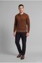 Standard Fit Striped Polo Collar Knit Sweater H7022Ax26Au