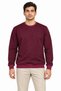 Men's 2-Piece Crew Neck Ribbed Inside 2 Yarn Flat Long Sleeve Regular Fit Sweatshirt - Burgundy & Brown - 3