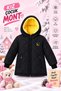 Girl's Plush Lined Hooded Quilted Zippered Winter Puffer Coat