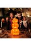 Halloween Decoration Pumpkin Jack O Lantern, LED 3 Layers Pumpkin Tower with Multiple Expression Designs - 4