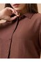 Brown Long Sleeve Button-Up Top - 4