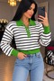Striped Zippered Knitwear Sweater - 2