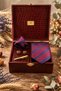 Burgundy Men's Gift Box - Tie, Handkerchief, Cufflinks, Tie Clip Set Kmk274