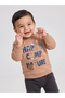 Baby Boy Brown Graphic Sweatshirt with Shoulder Snap - 2