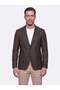 Brown Slim Fit Pointed Collar 6 Drop Men's Casual Jacket