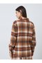 Brown Plaid Cotton Shirt with Embroidery - 5