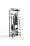 60cm Black Hall Tree with Shoe Storage Bench, Freestanding Metal Coat Rack with Hooks & Shoe Shelf for Entryway - 3