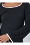 Black Long Sleeves A-Line Maxi Dress - 4