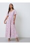 Light Pink Jacquard A-Line Maxi Dress