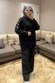 44050 - Stylish and Comfortable Women's Long Draped Knit Sweater with Felt Embroidery Detail - 2