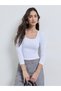 Pack of 2 - Solid Square Neck Fitted T-Shirt - 2
