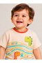 Baby Boy Orange Dino Cotton T-Shirt and Shorts Set - 2