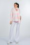 Women's Winter Pink Amelie Scarf Detailed Striped Knitwear Cardigan 20331