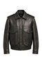 Mina Brown Antique Genuine Leather Bomber Women's Coat - 4