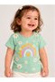 Baby Girl Green Daisy Graphic Cotton T-Shirt - 2