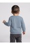 Baby Boys Blue Cotton Sweatshirt with Shoulder Snap - 4