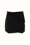 Drapeli Black Matte Leather Short Skirt