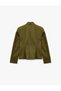 Ornamental Buttoned Gabardine Napoleon Jacket Slim Fit Cotton Long Sleeve - 6