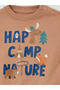 Baby Boy Brown Graphic Sweatshirt with Shoulder Snap - 3