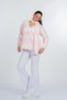 Women's Winter Pink Amelie Scarf Detailed Striped Knitwear Cardigan 20331 - 3
