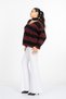 Women's Winter Burgundy Amelie Scarf Detailed Striped Knitwear Cardigan 20331 - 3