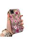 Poco C31 Compatible Burgundy Pink Flower Patterned Phone Case Shockproof