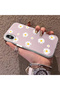 Pink Striped Daisy Phone Case for iPhone X/Xs Compatible, Specially Designed for Women, Shock-Proof - 2